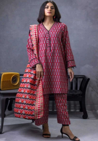 3PIECE  IDENTIC  DIGITAL PRINTED KHADDAR SUIT