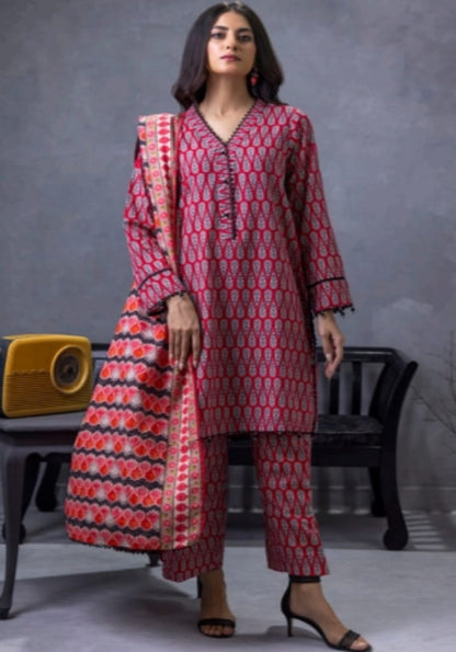 3PIECE  IDENTIC  DIGITAL PRINTED KHADDAR SUIT