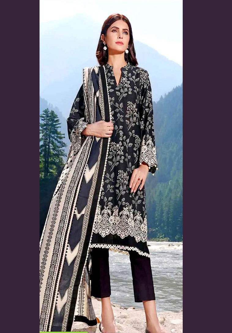 3PIECE UNSTITCHED DIGITAL PRINTED KHADDAR SUIT