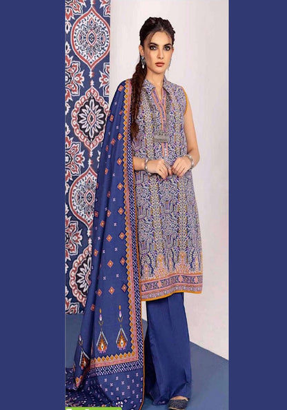 3PIECE UNSTITCHED DIGITAL PRINTED KHADDAR SUIT