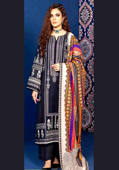 3PIECE UNSTITCHED DIGITAL PRINTED KHADDAR SUIT