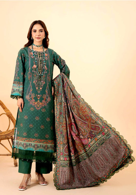 CLOVER 3 PIECE UNSTITCHED KHADDAR DIGITAL SUIT