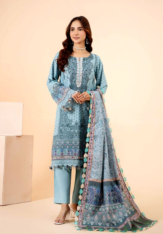 HYDRANGEA 3 PIECE UNSTITCHED DIGITAL SUIT