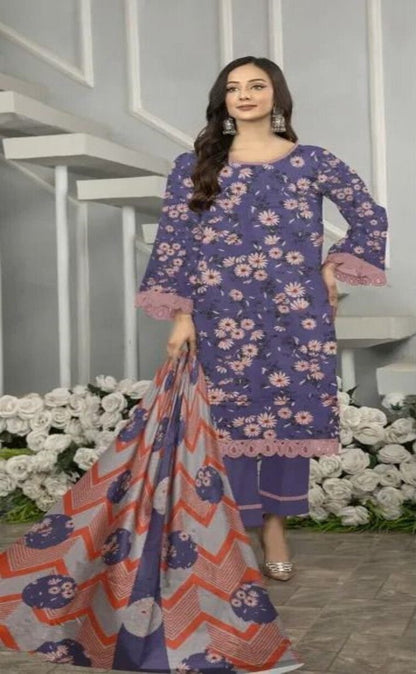 3 PIECE DIGITAL PRINTED DHANAK SUIT